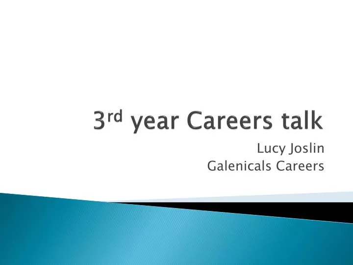 3 rd year careers talk