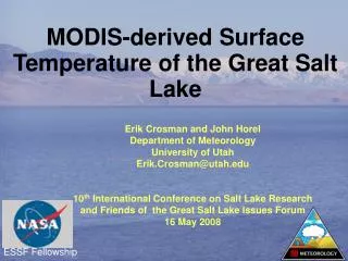 MODIS-derived Surface Temperature of the Great Salt Lake
