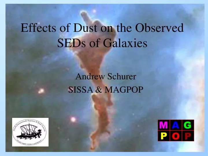 effects of dust on the observed seds of galaxies