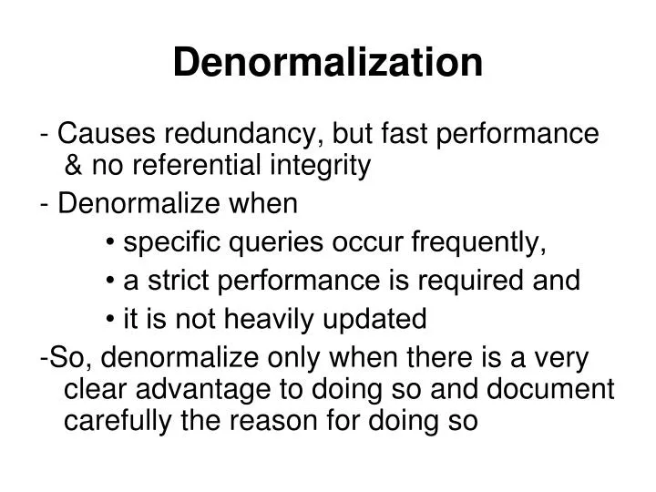 denormalization