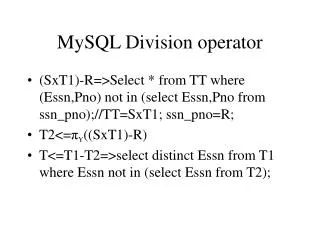 MySQL Division operator