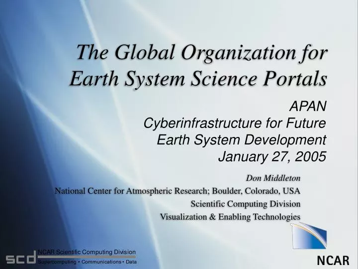 the global organization for earth system science portals