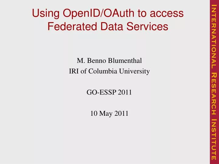 using openid oauth to access federated data services