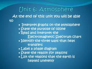Unit 6: Atmosphere