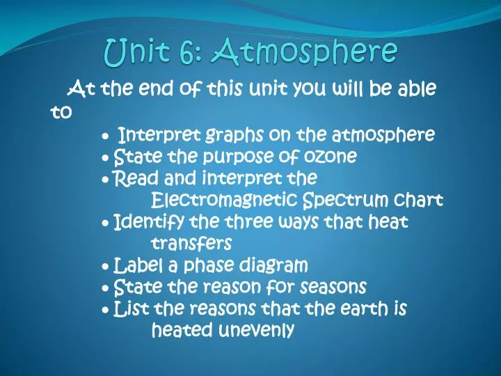 unit 6 atmosphere