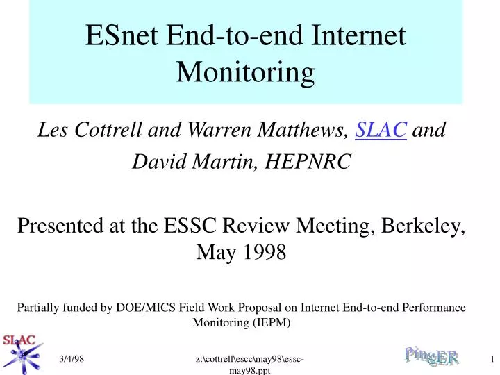 esnet end to end internet monitoring