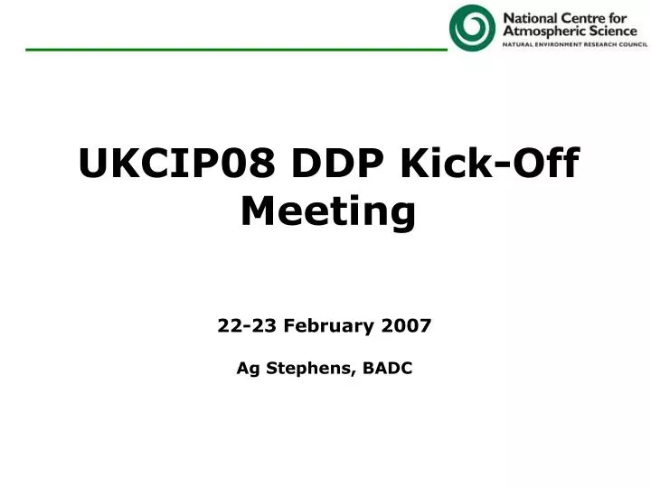 ukcip08 ddp kick off meeting