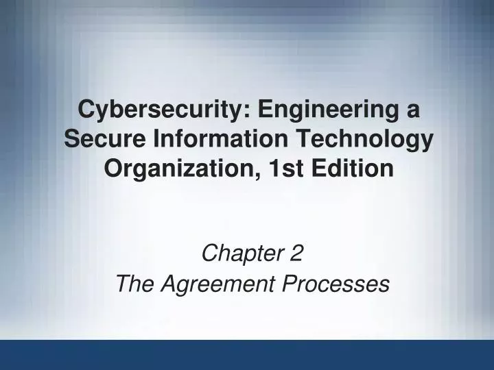 cybersecurity engineering a secure information technology organization 1st edition