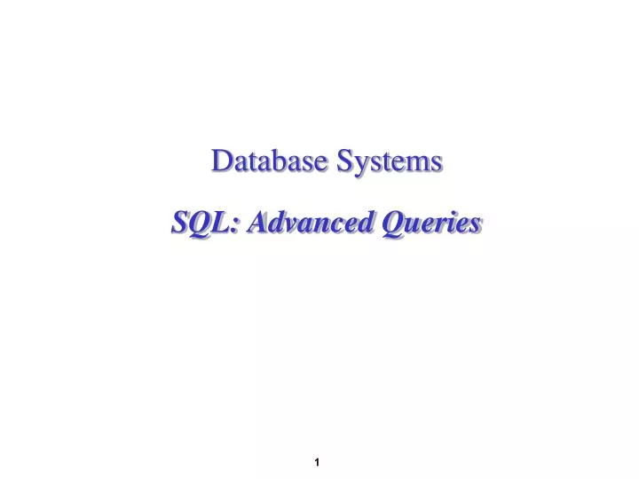 database systems sql advanced queries