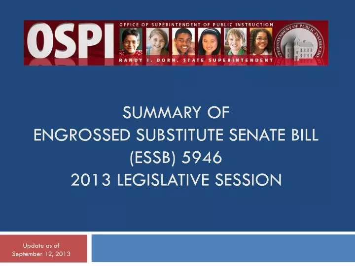 summary of engrossed substitute senate bill essb 5946 2013 legislative session