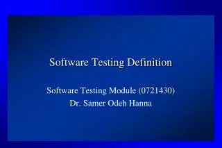 Software Testing Definition