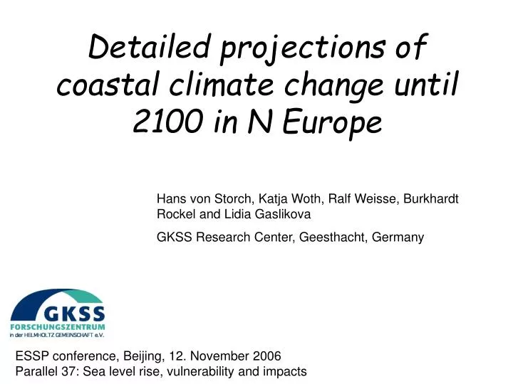 detailed projections of coastal climate change until 2100 in n europe