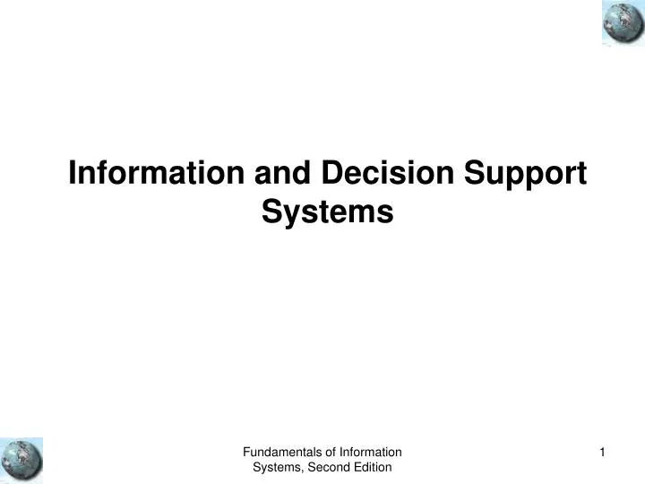 information and decision support systems