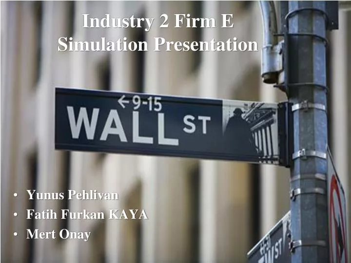 industry 2 firm e simulation presentation