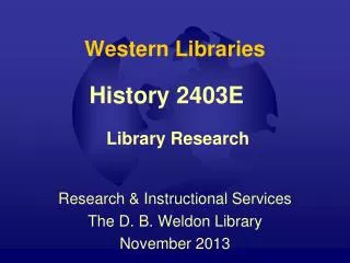 Western Libraries