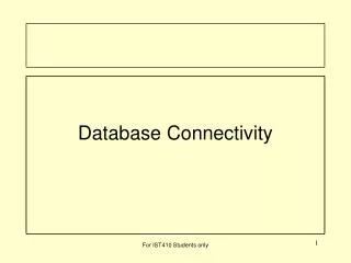 Database Connectivity