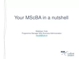 Your MScBA in a nutshell