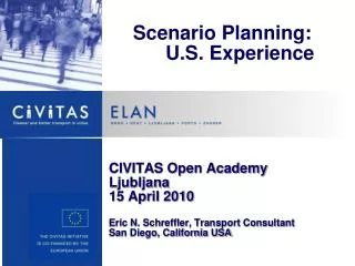 Scenario Planning: 	U.S. Experience