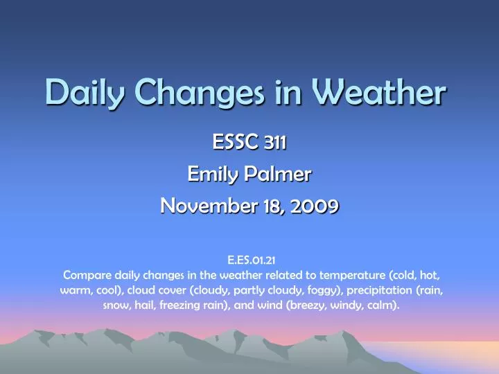 daily changes in weather