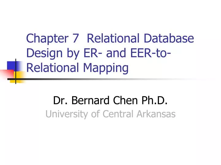 chapter 7 relational database design by er and eer to relational mapping