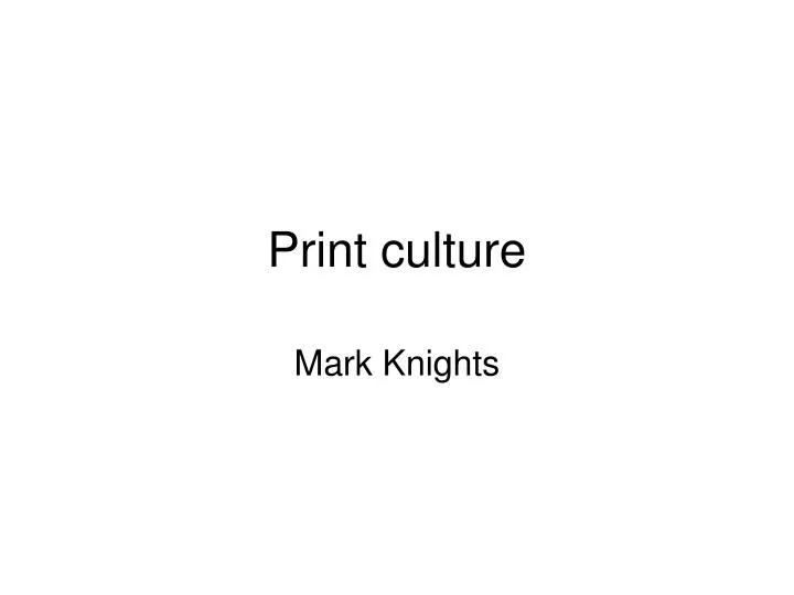 print culture