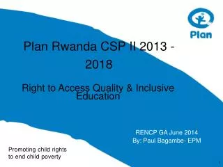 Plan Rwanda CSP II 2013 - 2018