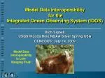 Model Data Interoperability for the Integrated Ocean Observing System (IOOS) - slide 1