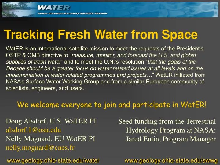 tracking fresh water from space