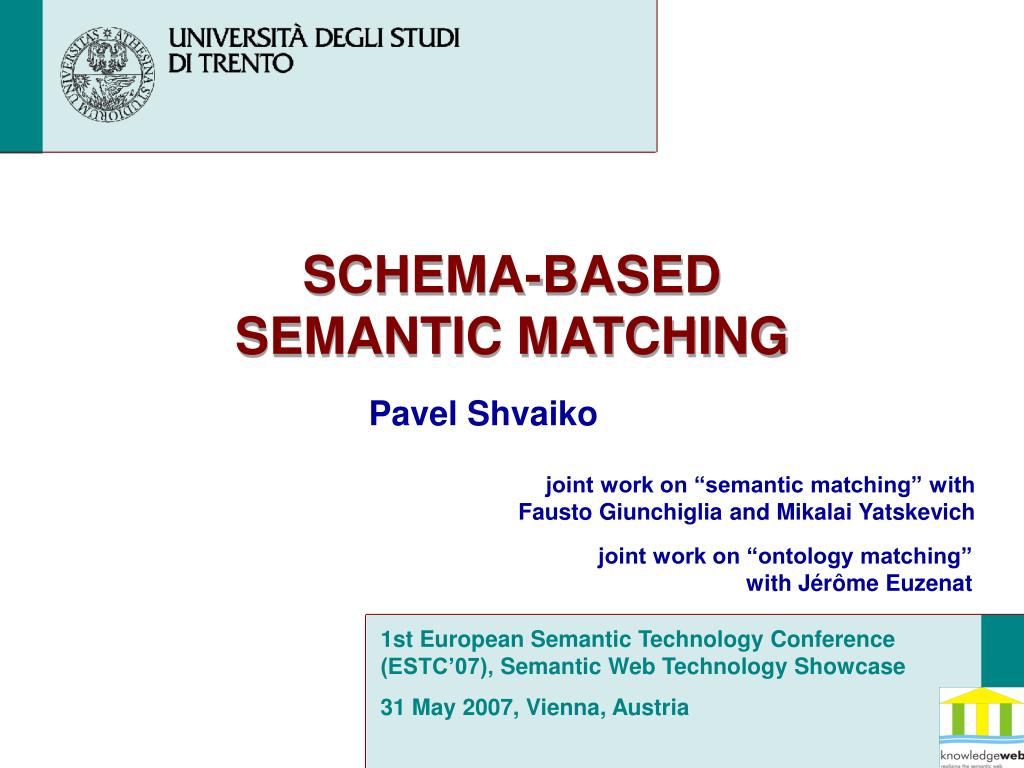 SCHEMA-BASED SEMANTIC MATCHING - slide 1