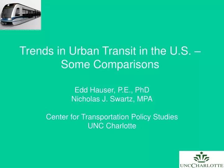 trends in urban transit in the u s some comparisons