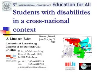Students with disabilities in a cross-national context