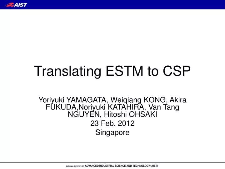 translating estm to csp