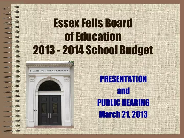 essex fells board of education 2013 2014 school budget