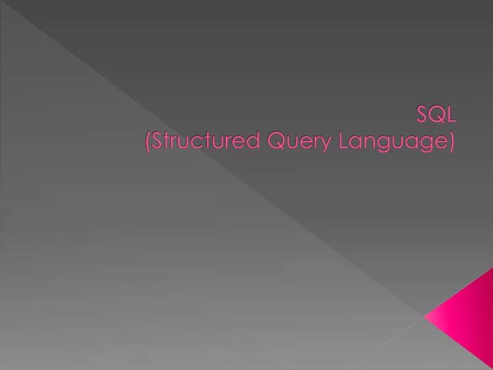 sql structured query language