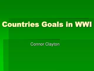Countries Goals in WWI