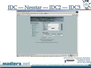 IDC --- Nesstar --- IDC2 --- IDC3 .