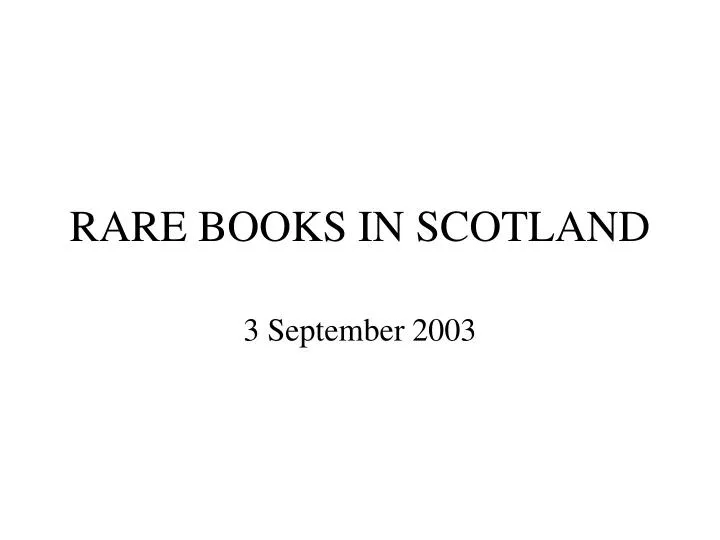 rare books in scotland