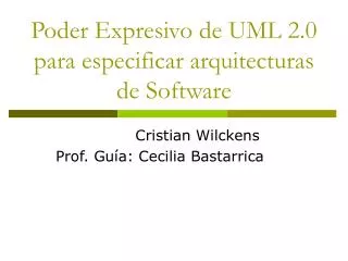 poder expresivo de uml 2 0 para especificar arquitecturas de software