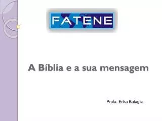 a b blia e a sua mensagem
