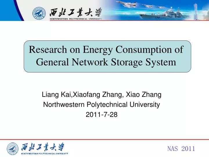 research on energy consumption of general network storage system