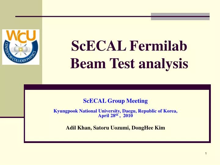 scecal fermilab beam test analysis