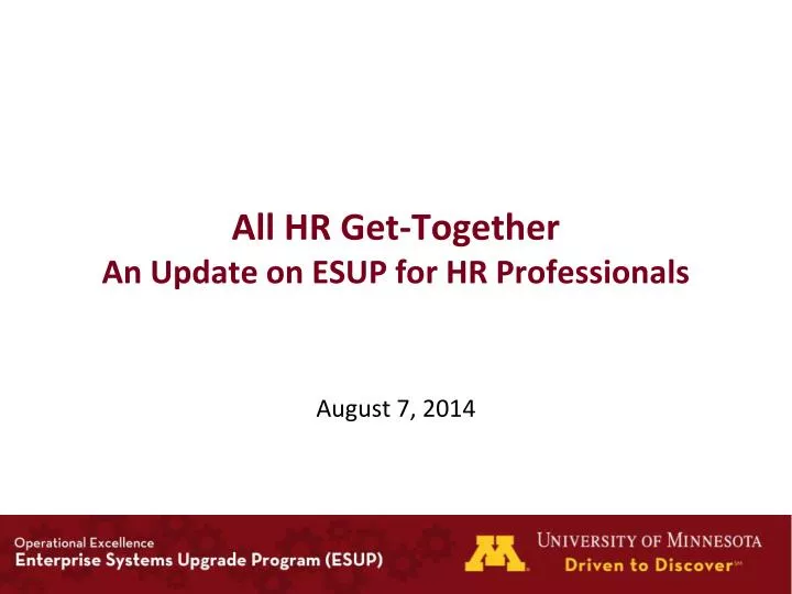 all hr get together an update on esup for hr professionals