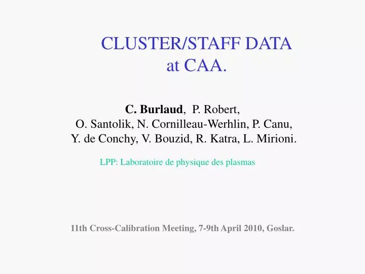 cluster staff data at caa