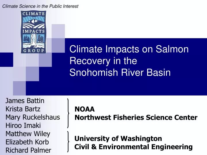 climate impacts on salmon recovery in the snohomish river basin