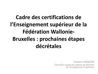 Salvatore ANZALONE Conseiller auprès du cabinet du Ministre de l’Enseignement Supérieur