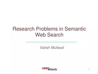 Research Problems in Semantic Web Search