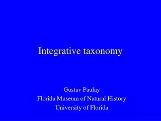 Integrative taxonomy