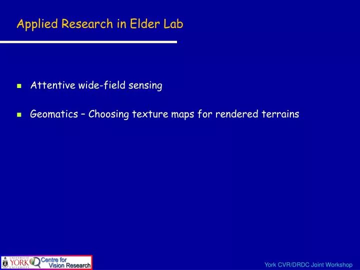 applied research in elder lab