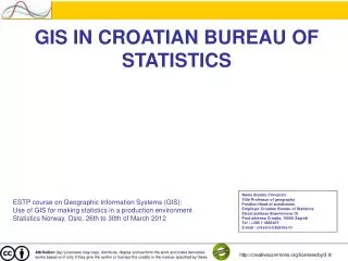 GIS IN CROATIAN BUREAU OF STATISTICS