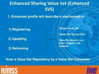 Enhanced Sharing Value Set (Enhanced SVS)